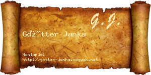 Götter Janka névjegykártya